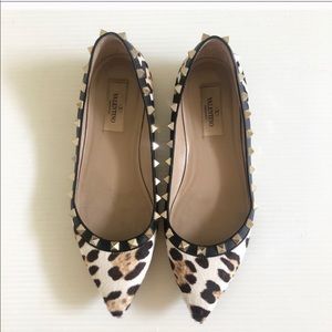 COPY - Valentino leopard rock stud flats